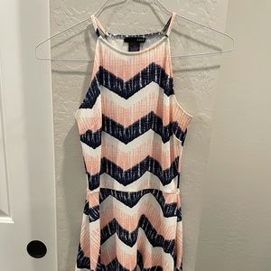 Aqua chevron skater dress